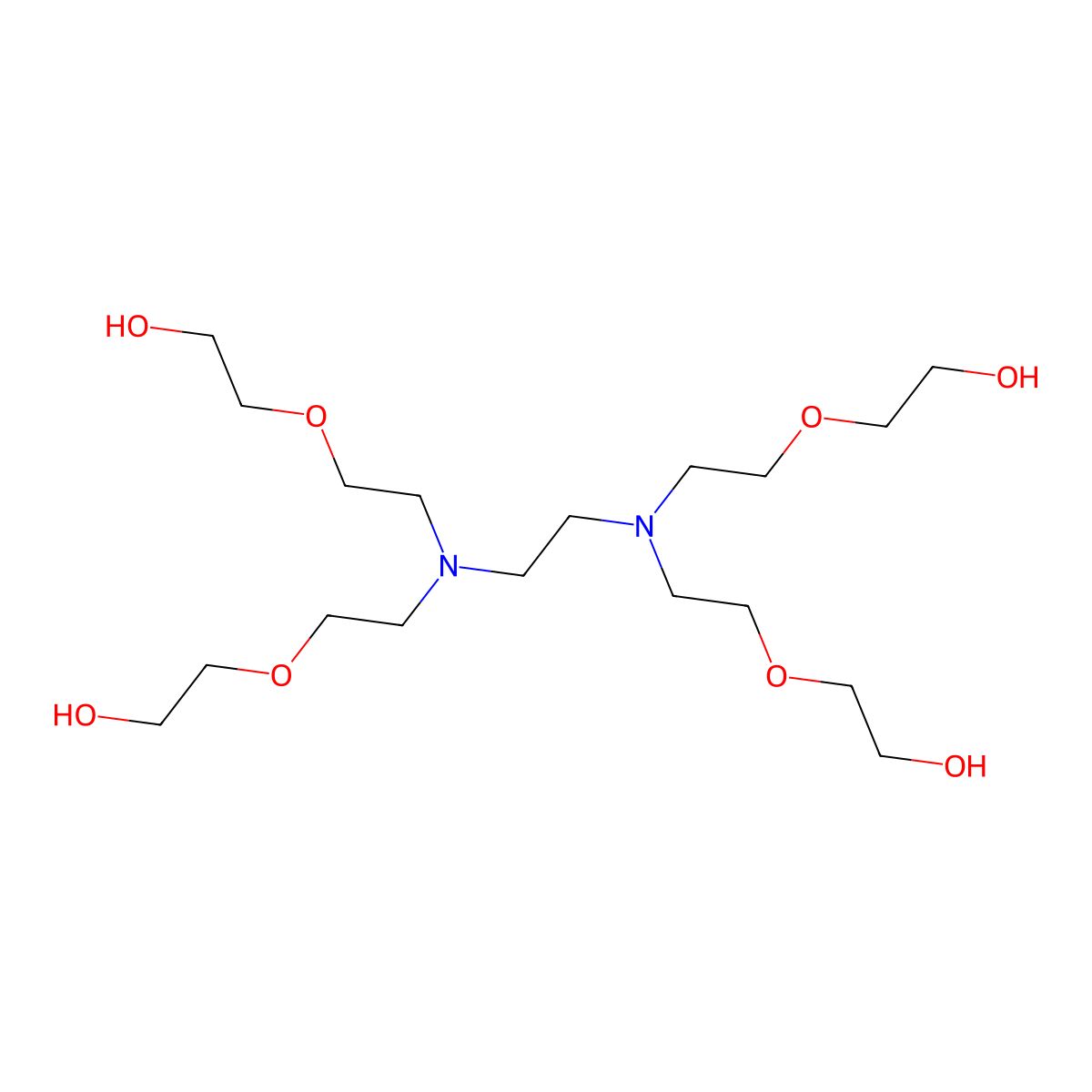 2-[2-[2-[Bis[2-(2-hydroxyethoxy)ethyl]amino]ethyl-[2-(2-hydroxyethoxy)ethyl]amino]ethoxy]ethanol molecular structure, CAS 27014-42-2