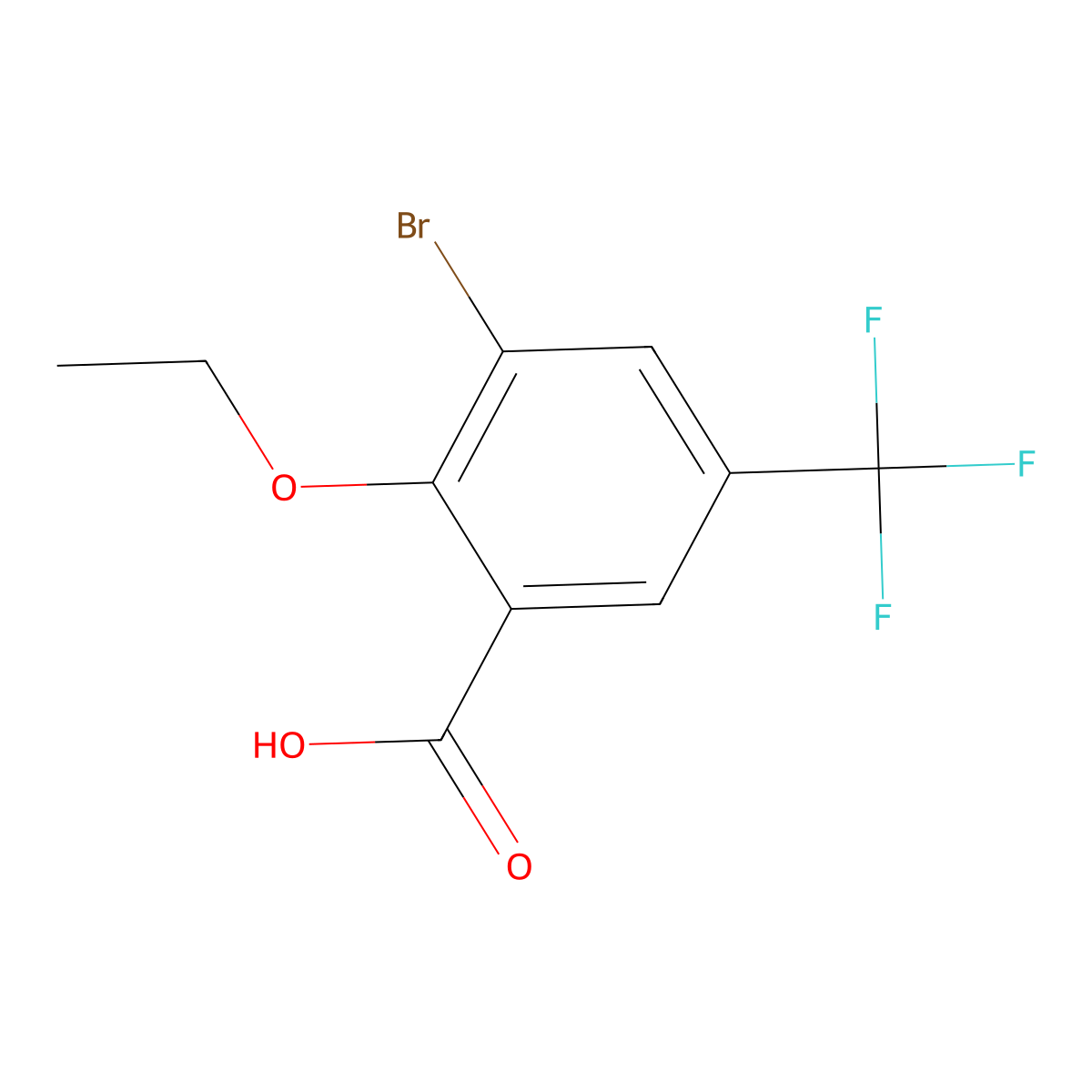 3-Bromo-2-ethoxy-5-(trifluoromethyl)benzoic acid molecular structure, CAS 2701484-35-5