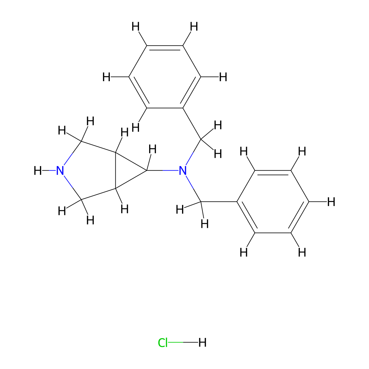 N,N-dibenzyl-3-azabicyclo[3.1.0]hexan-6-amine hydrochloride molecular structure, CAS 2701535-43-3