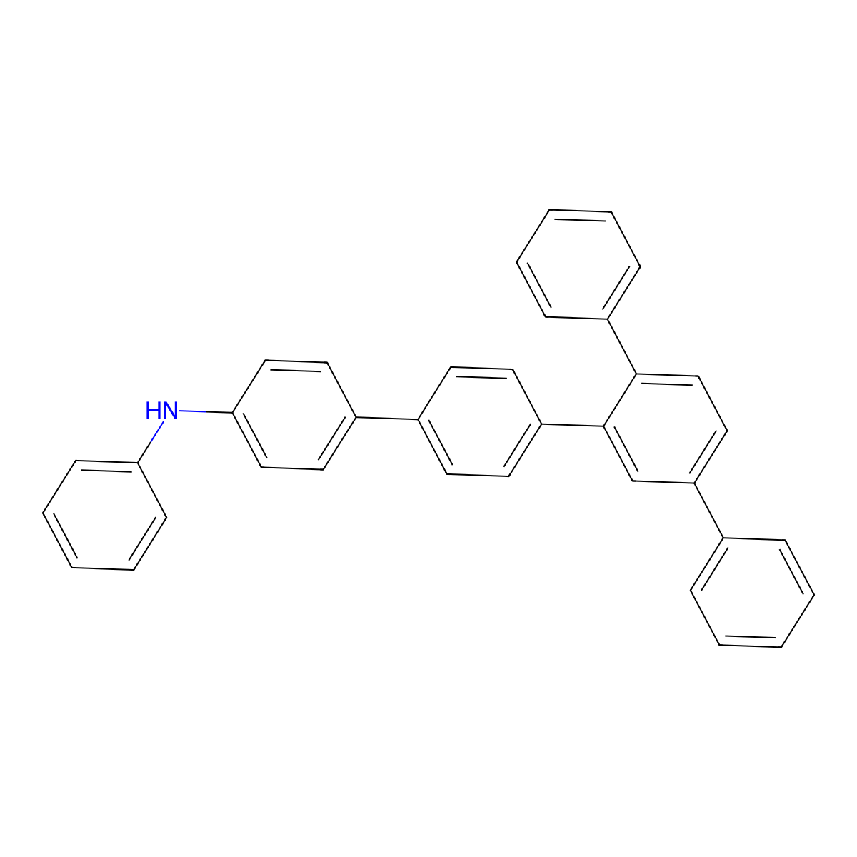 N,4'-Diphenyl[1,1':2',1'':4'',1'''-quaterphenyl]-4'''-amine molecular structure, CAS 2701595-23-3