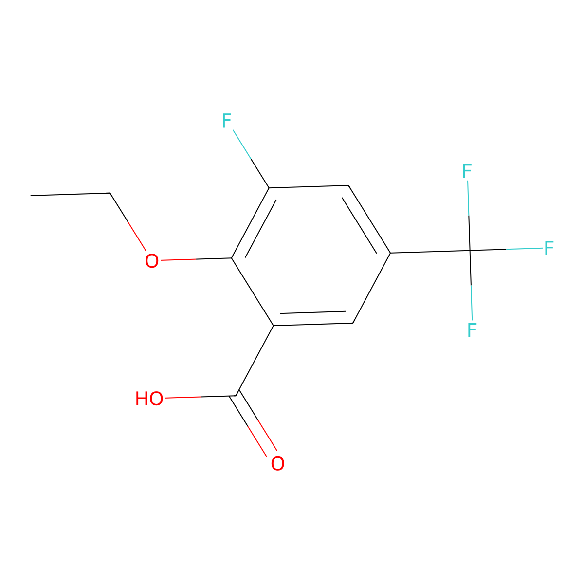 2-Ethoxy-3-fluoro-5-(trifluoromethyl)benzoic acid molecular structure, CAS 2701612-66-8