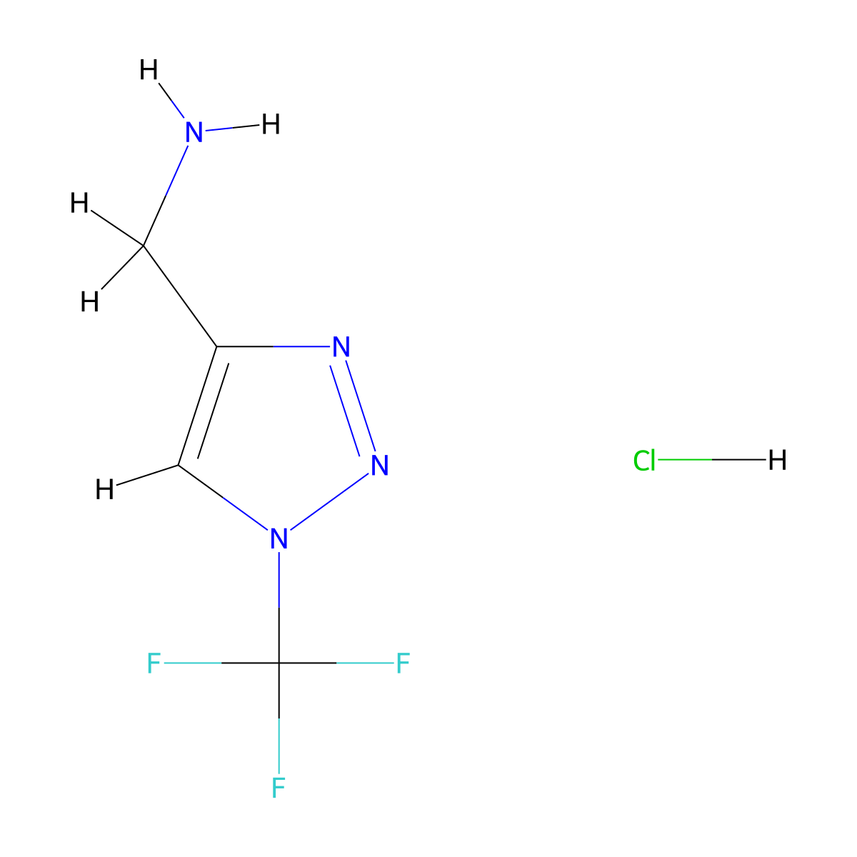 1-Trifluoromethyltriazolyl-4-methylamine hydrochloride molecular structure, CAS 2701642-78-4