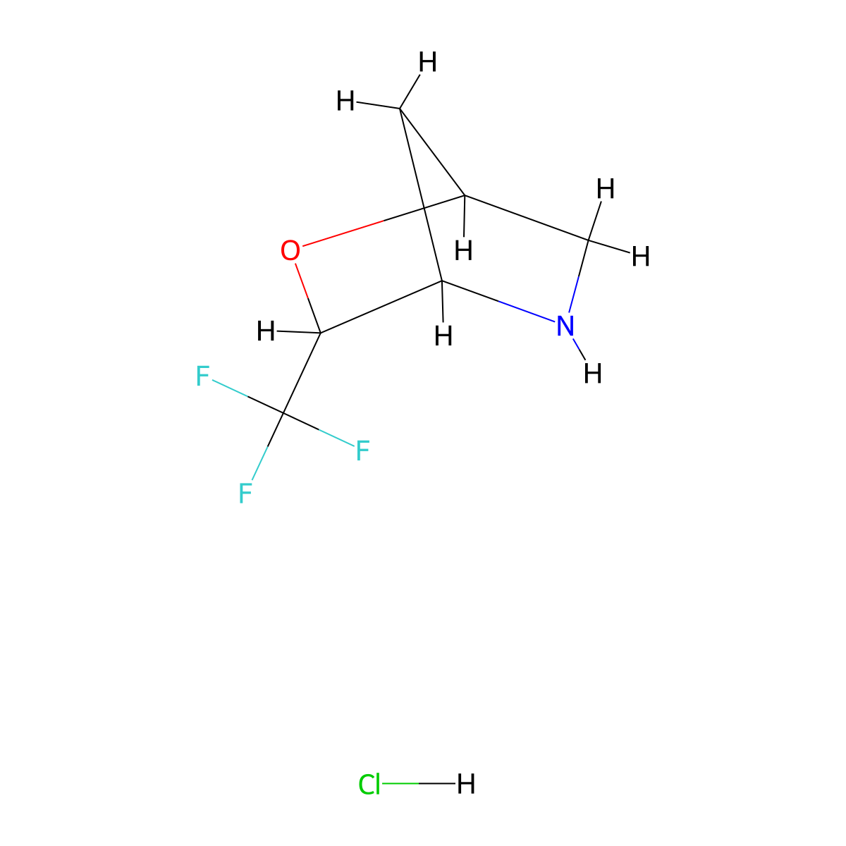 3-(Trifluoromethyl)-2-oxa-5-azabicyclo[2.2.1]heptane;hydrochloride molecular structure, CAS 2701643-76-5