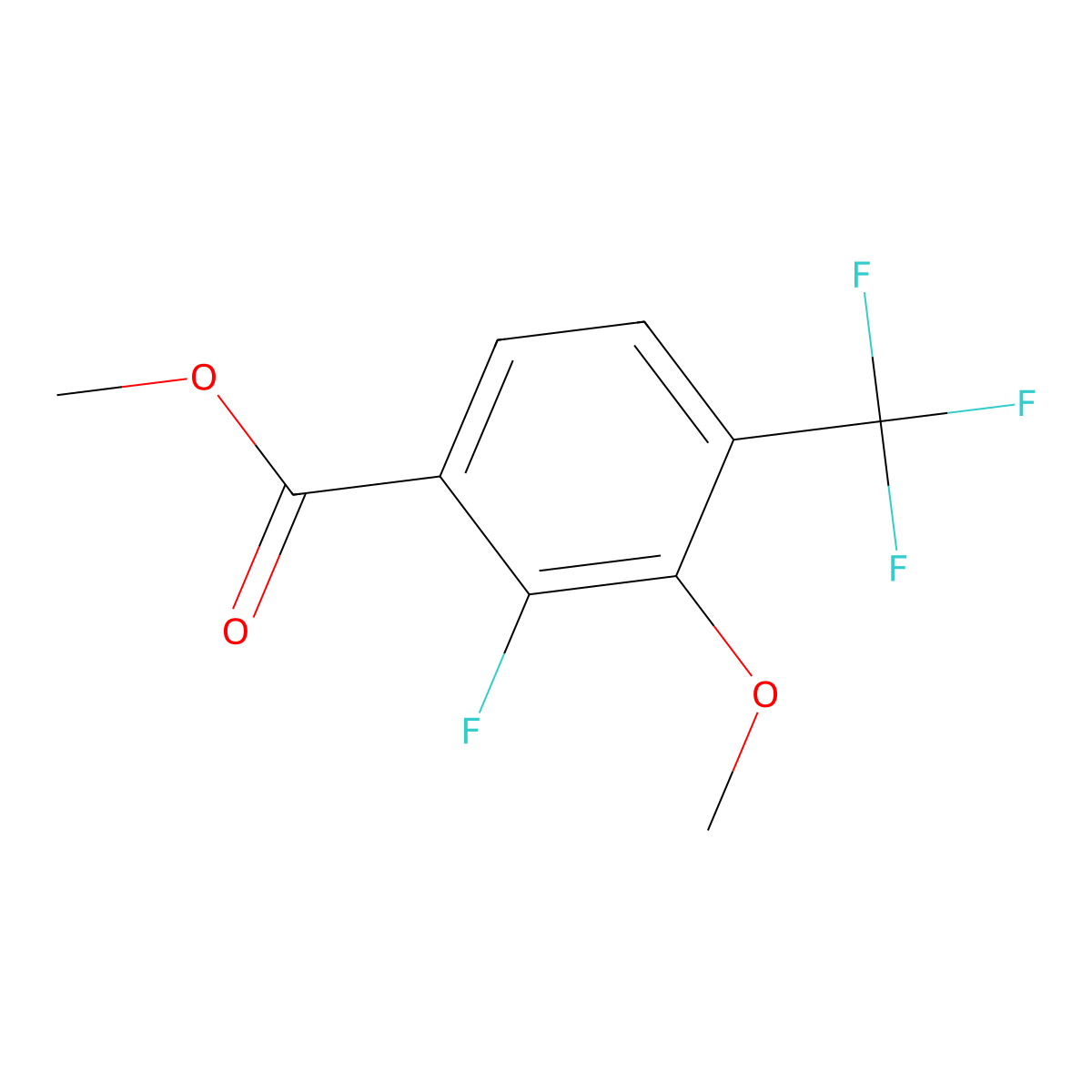 Methyl 2-fluoro-3-methoxy-4-(trifluoromethyl)benzoate molecular structure, CAS 2701666-00-2