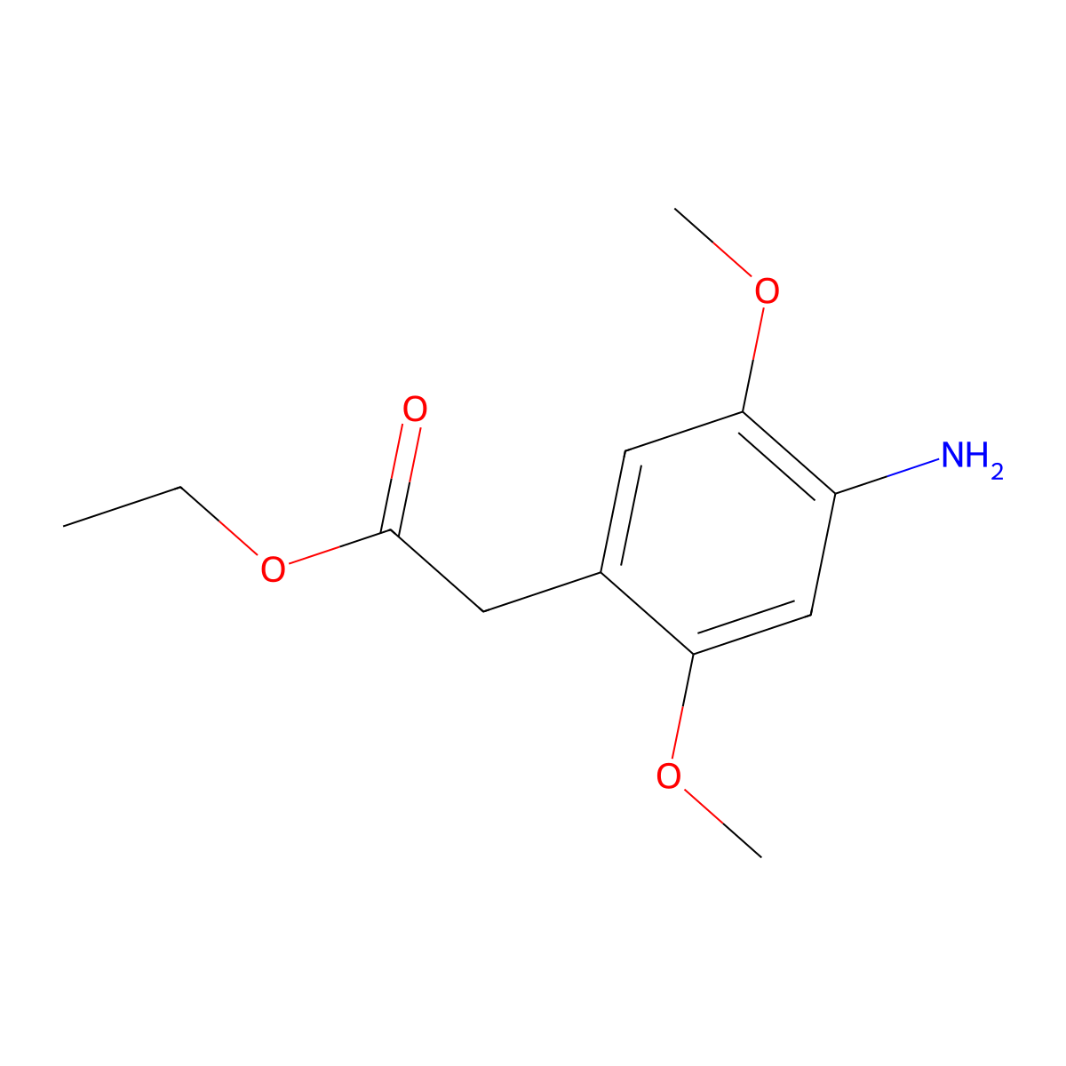 Ethyl 2-(4-amino-2,5-dimethoxyphenyl)acetate molecular structure, CAS 2701716-17-6