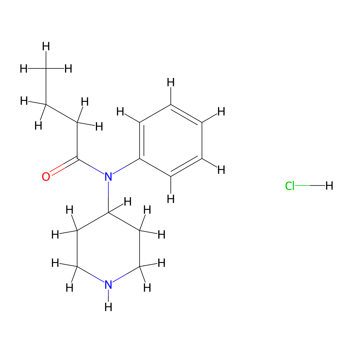 N-phenyl-N-4-piperidinyl-butanamide,monohydrochloride molecular structure, CAS 2701720-35-4