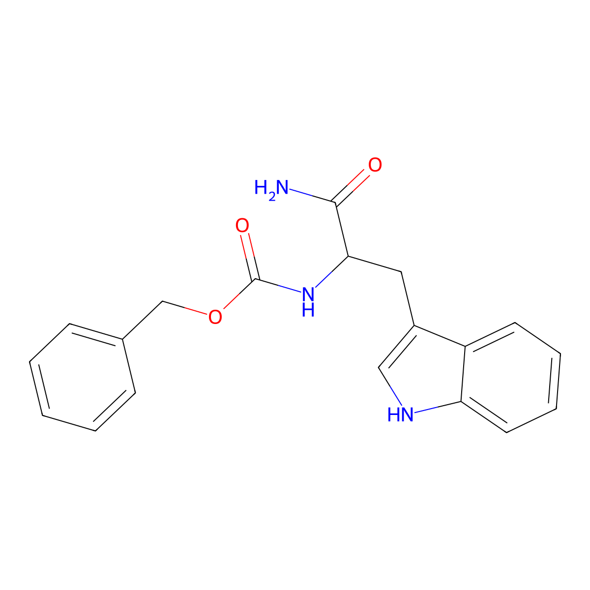 Carbobenzoxy-D,L-tryptophanamide molecular structure, CAS 27018-75-3