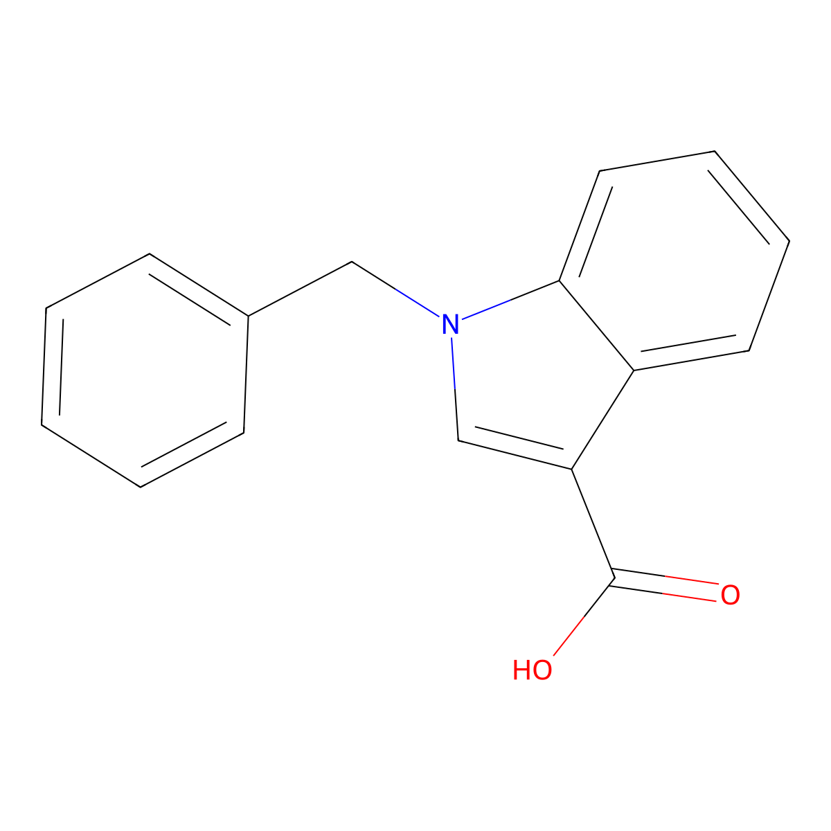 1-benzyl-1H-indole-3-carboxylic acid molecular structure, CAS 27018-76-4