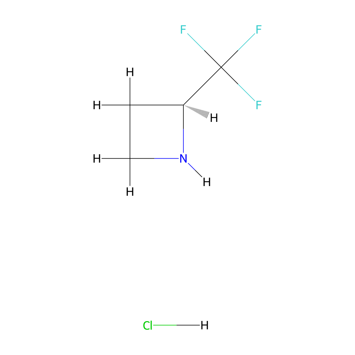 (2S)-2-(trifluoromethyl)azetidine hydrochloride molecular structure, CAS 2701911-72-8