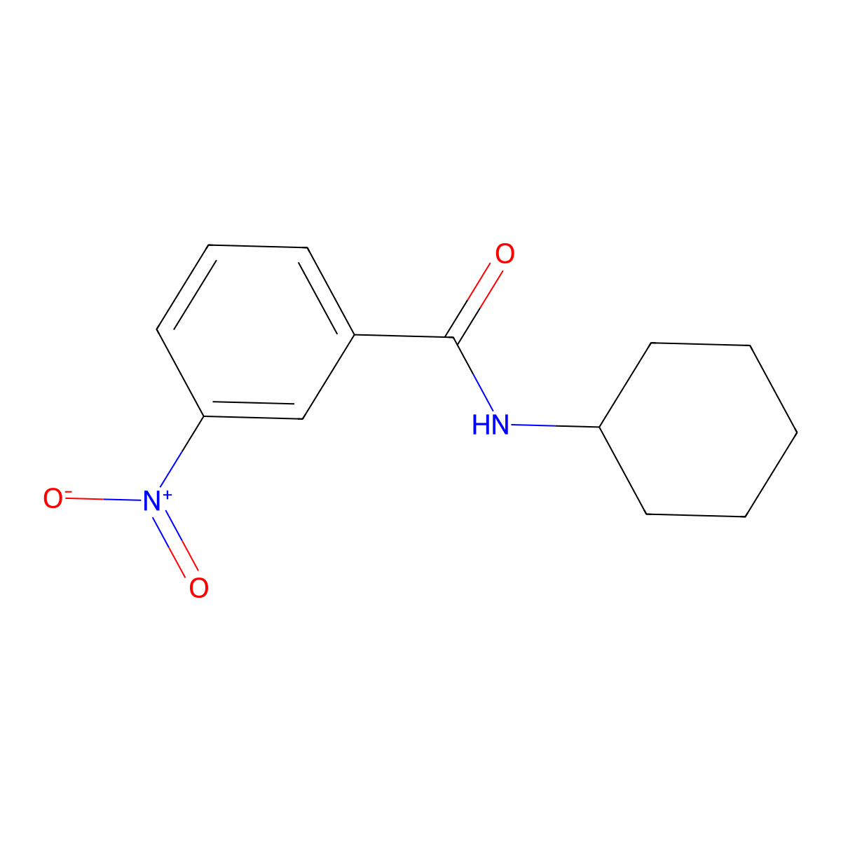 N-cyclohexyl-3-nitrobenzamide molecular structure, CAS 2702-32-1