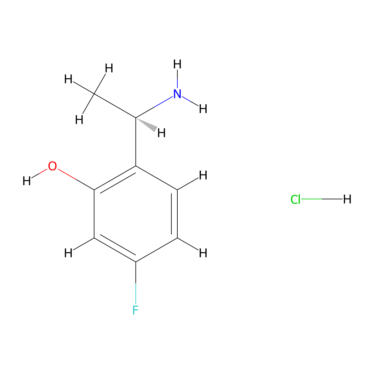 2-(1-Aminoethyl)-5-fluorophenol hydrochloride molecular structure, CAS 2702045-48-3