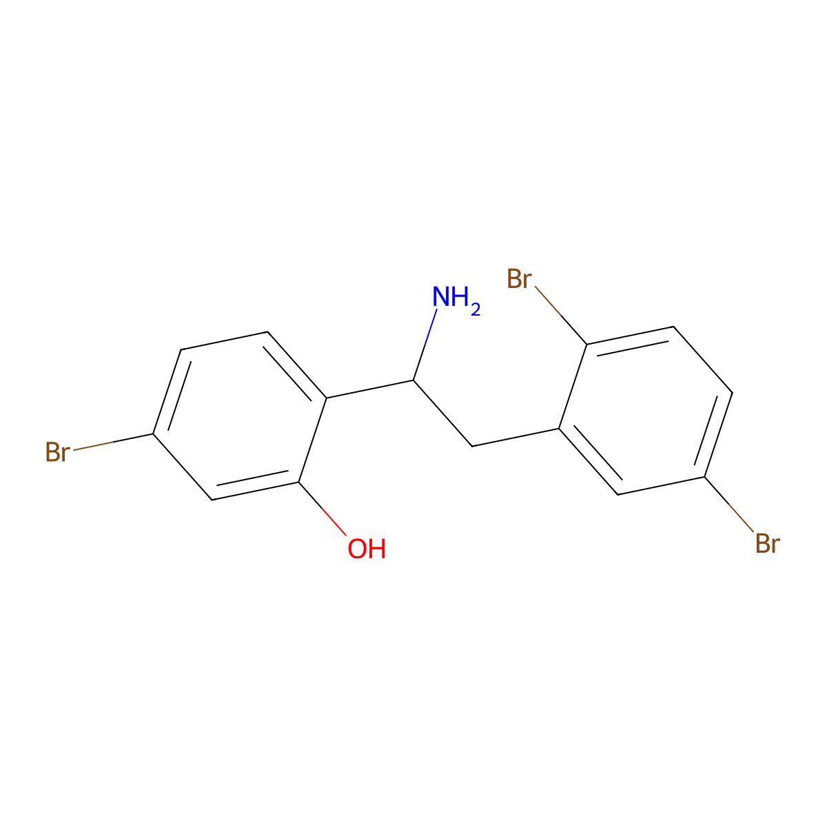 2-(1-Amino-2-(2,5-dibromophenyl)ethyl)-5-bromophenol molecular structure, CAS 2702073-76-3