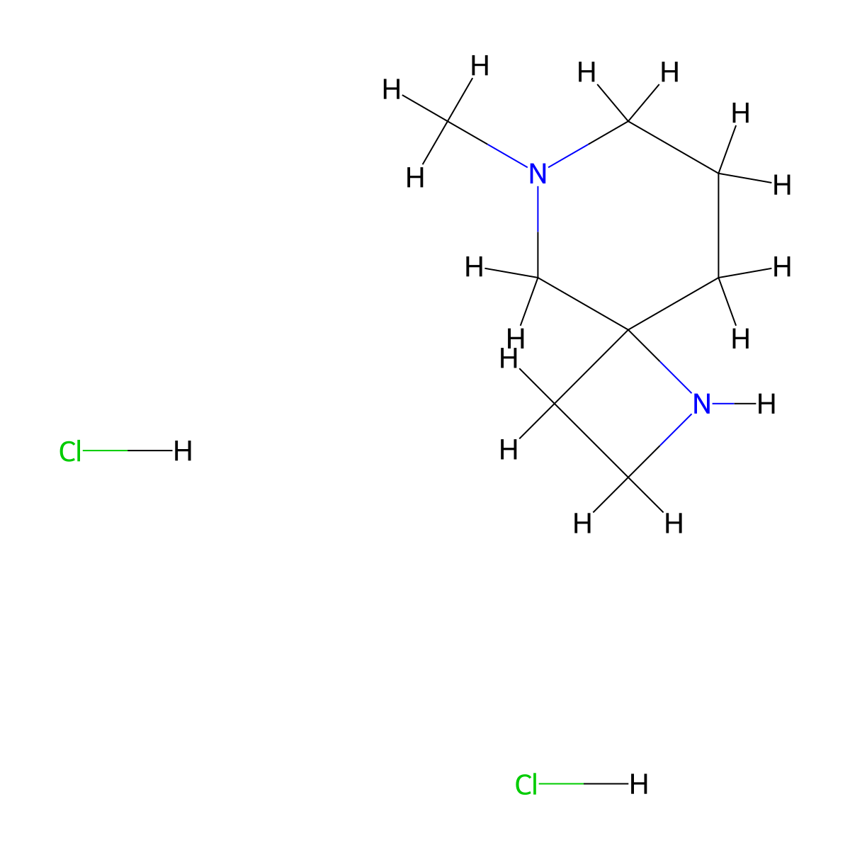 8-Methyl-1,8-diazaspiro[3.5]nonane;dihydrochloride molecular structure, CAS 2702078-42-8