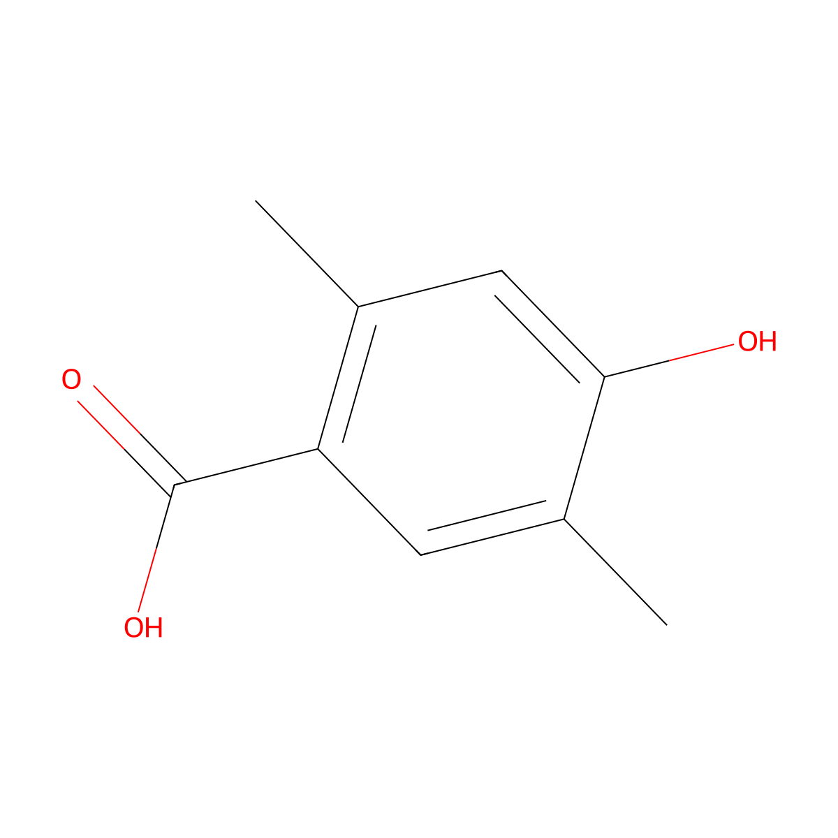 4-Hydroxy-2,5-dimethylbenzoic acid molecular structure, CAS 27021-04-1