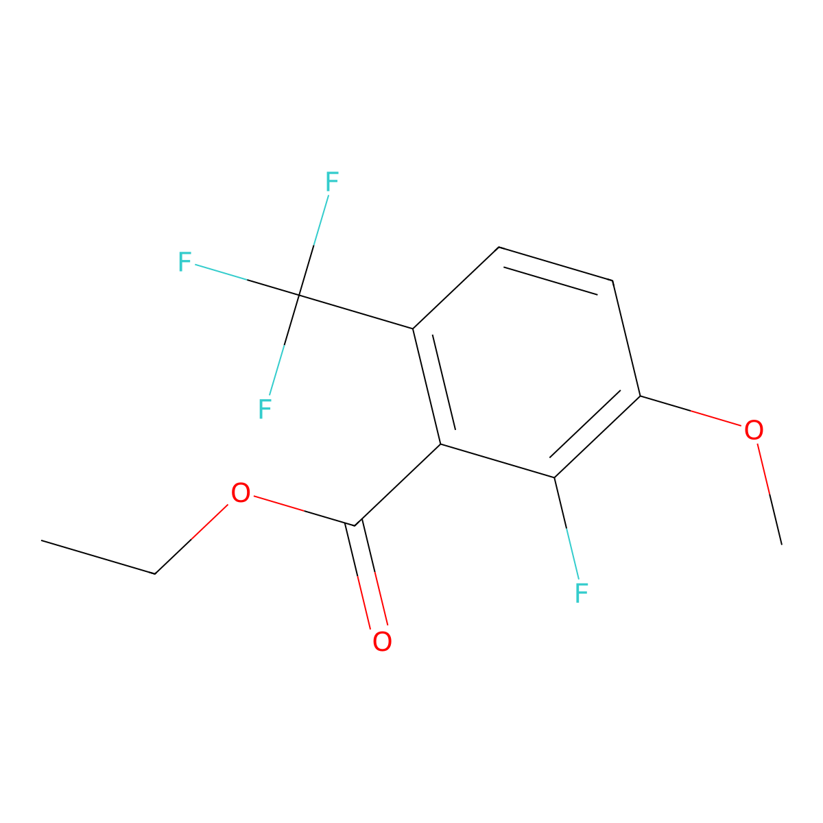 Ethyl 2-fluoro-3-methoxy-6-(trifluoromethyl)benzoate molecular structure, CAS 2702116-67-2