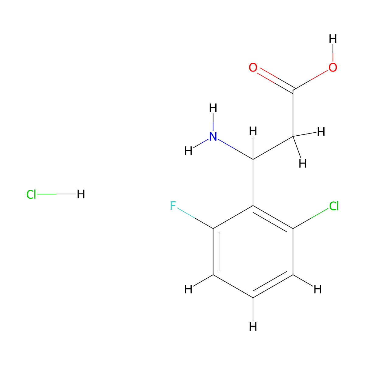 3-Amino-3-(2-chloro-6-fluorophenyl)propanoic acid hydrochloride molecular structure, CAS 2702125-51-5