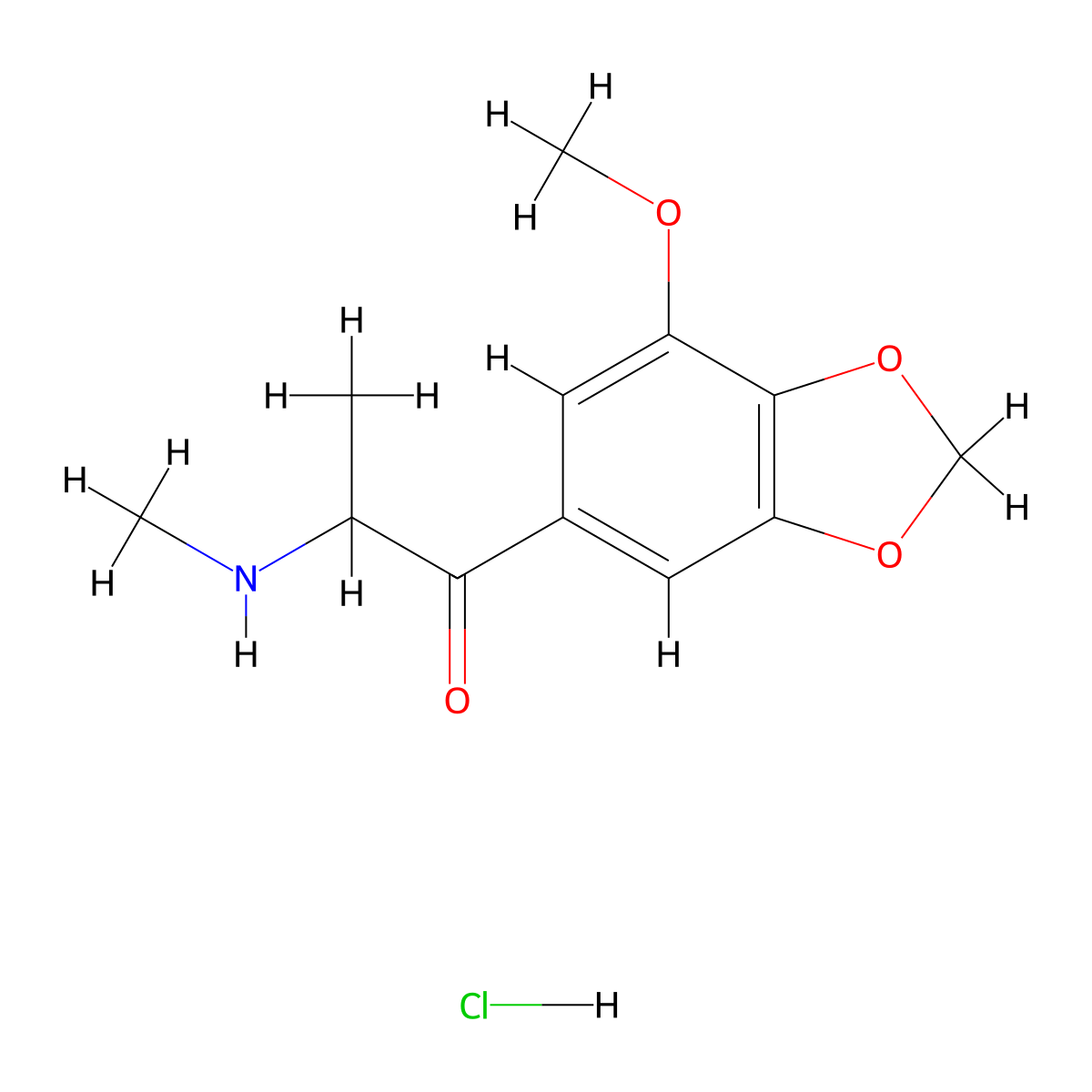 1-(7-Methoxybenzo[d][1,3]dioxol-5-yl)-2-(methylamino)propan-1-one,mononhydrochloride molecular structure, CAS 2702151-27-5