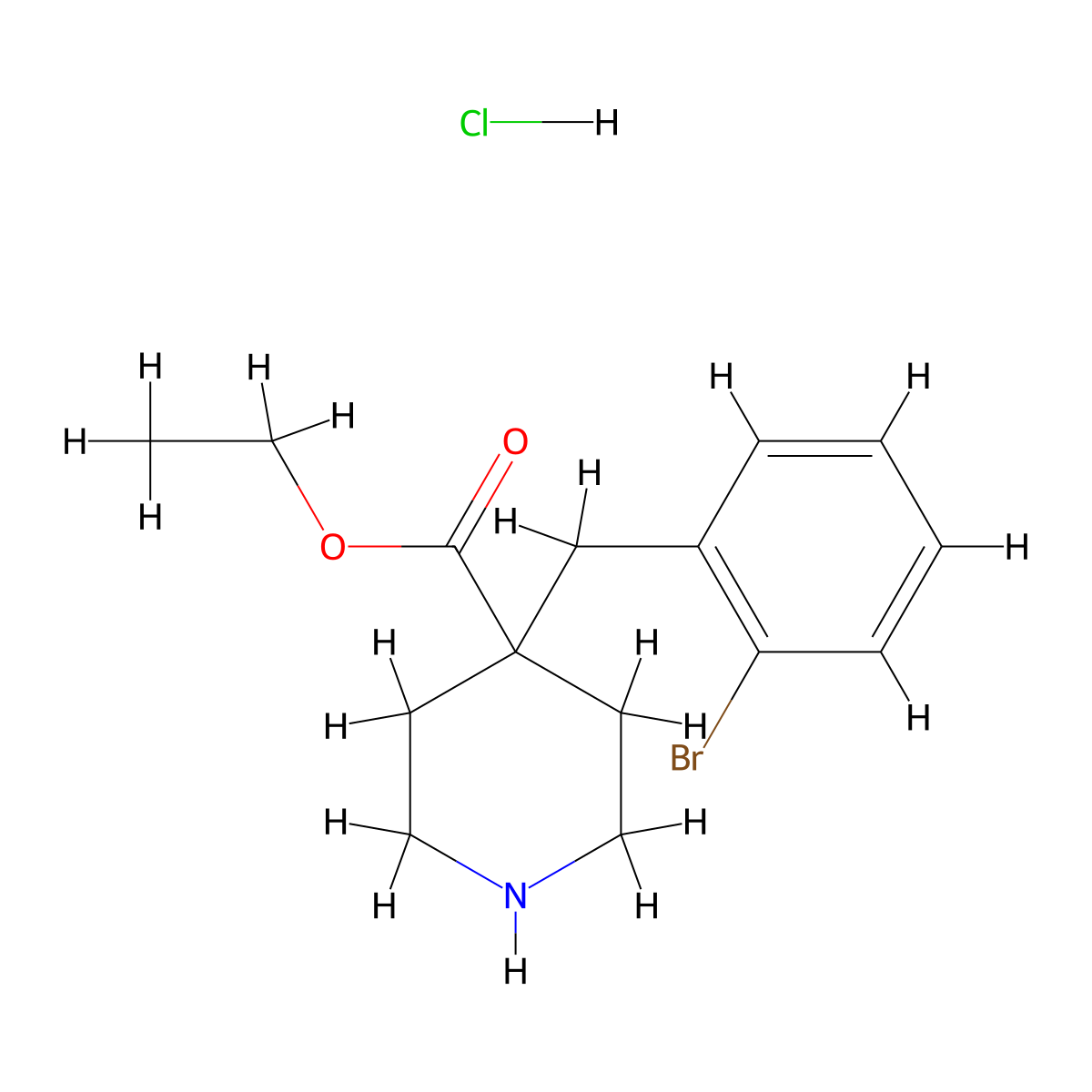 Ethyl 4-(2-bromobenzyl)piperidine-4-carboxylate hydrochloride molecular structure, CAS 2702160-79-8