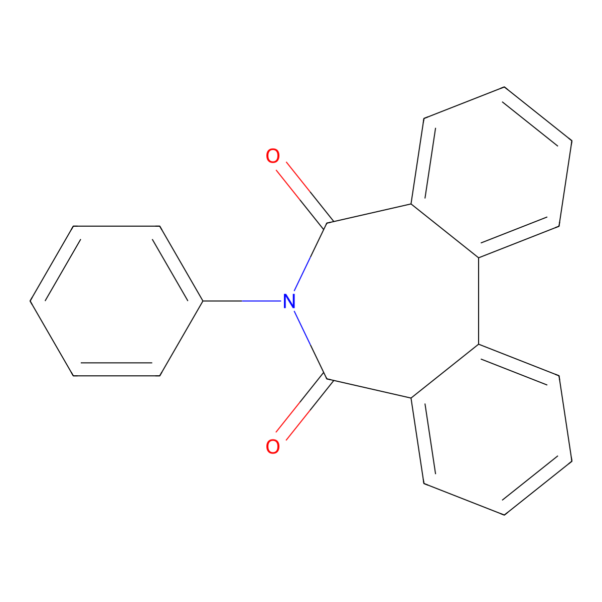 6-phenyl-5H-dibenzo[c,e]azepine-5,7(6H)-dione molecular structure, CAS 27022-16-8