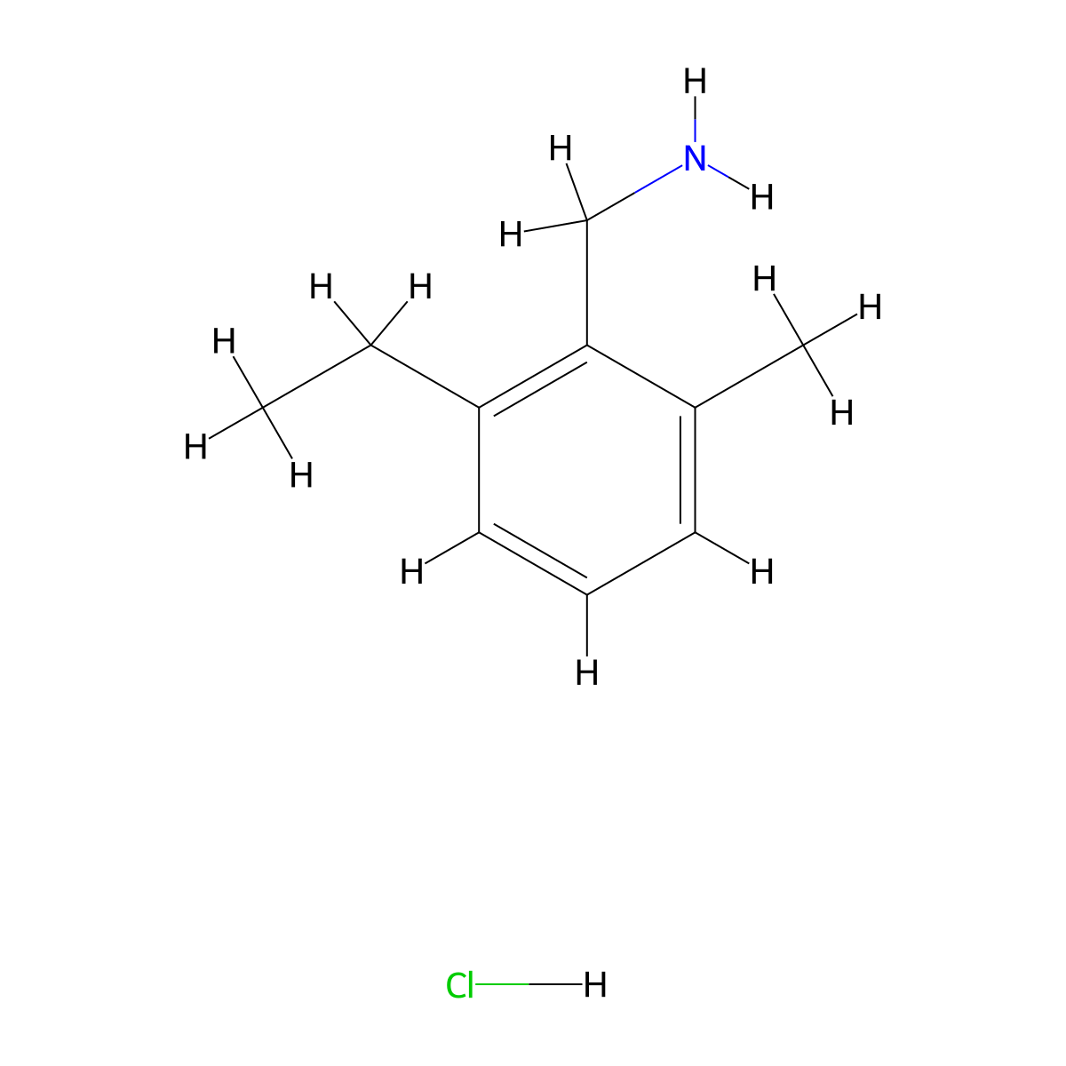 (2-Ethyl-6-methylphenyl)methanamine hydrochloride molecular structure, CAS 2702205-13-6