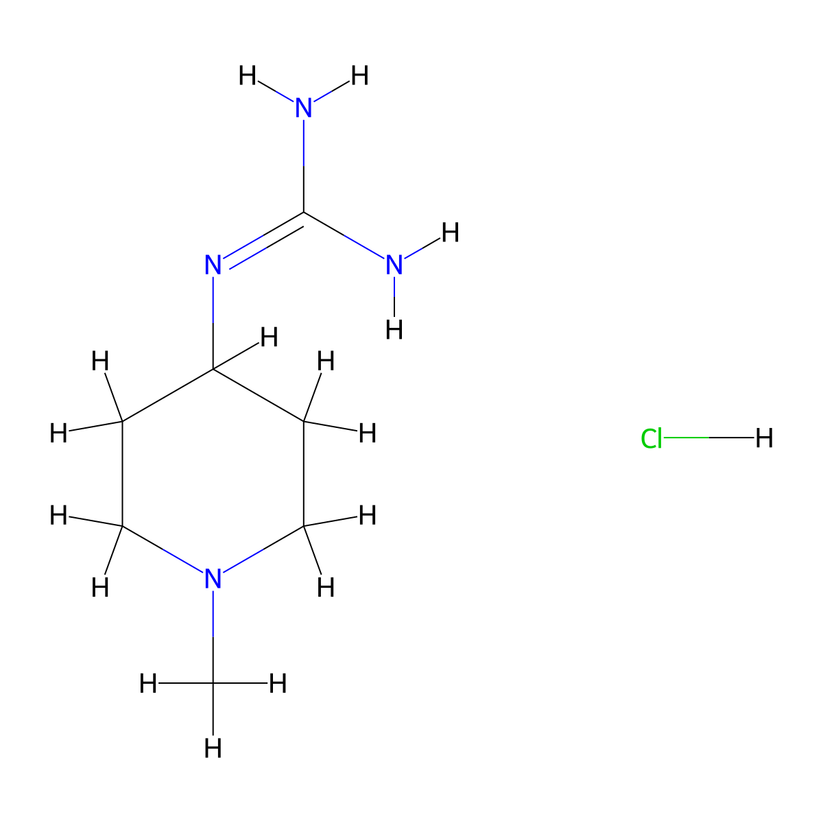 N-(1-methylpiperidin-4-yl)guanidine hydrochloride molecular structure, CAS 2702214-23-9