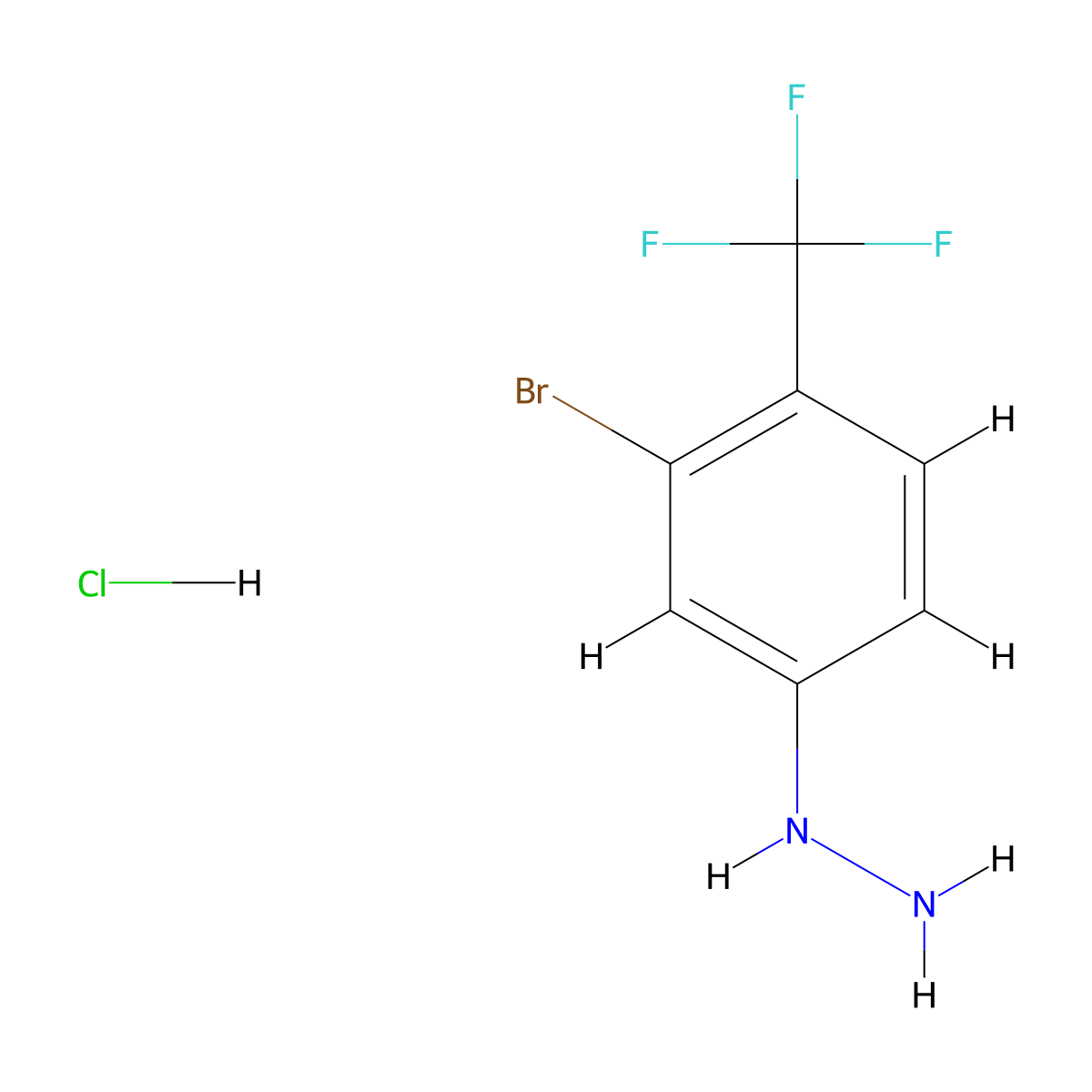 [3-Bromo-4-(trifluoromethyl)phenyl]hydrazinehydrochloride molecular structure, CAS 2702227-17-4