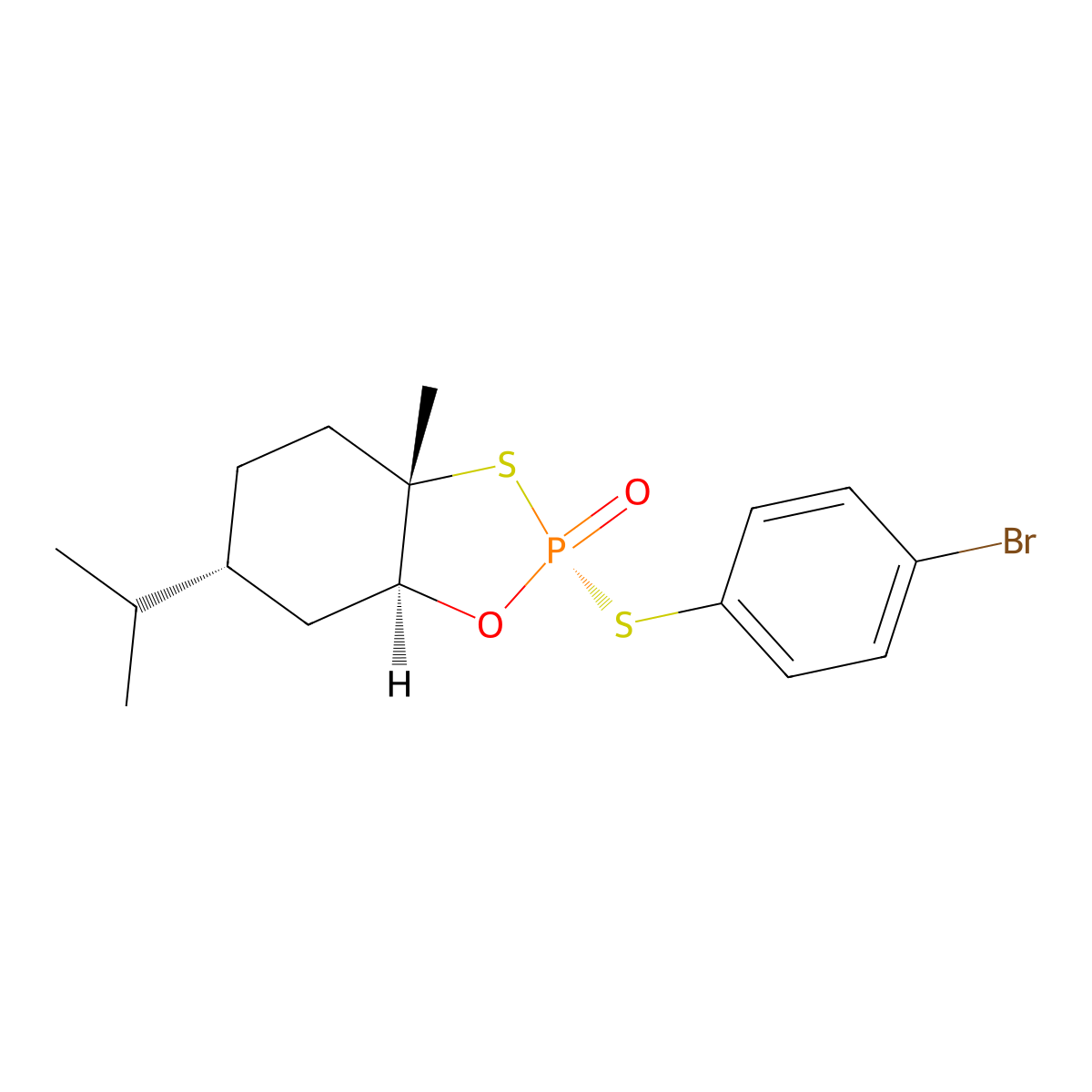 (2S,3aS,6R,7aS)-2-((4-Bromophenyl)thio)-6-isopropyl-3a-methylhexahydrobenzo[d][1,3,2]oxathiaphosphole 2-oxide molecular structure, CAS 2702251-89-4