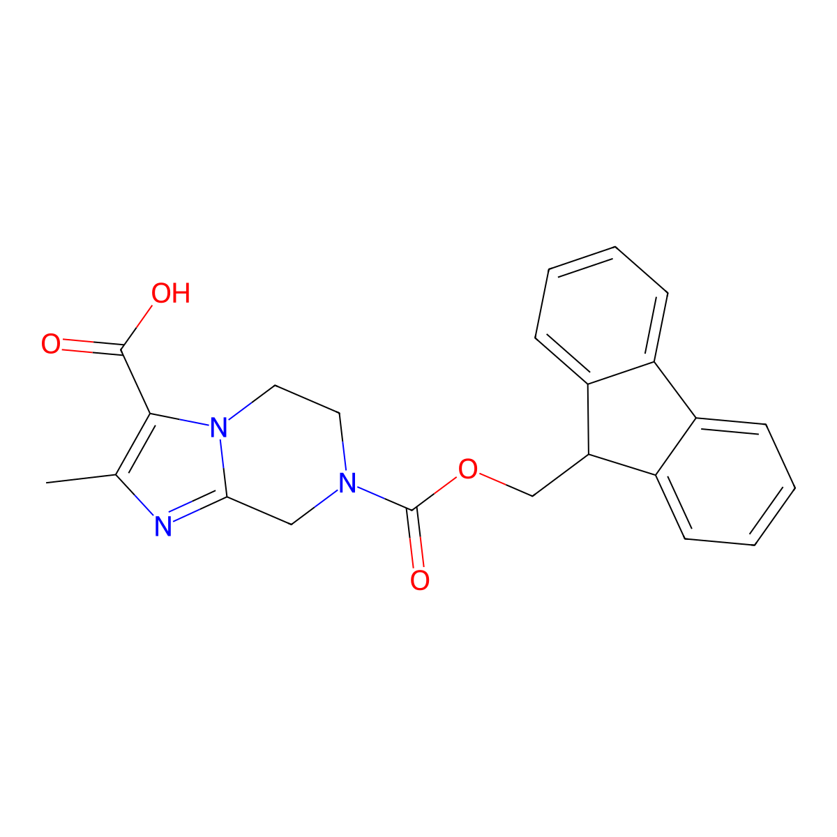 7-(((9H-fluoren-9-yl)methoxy)carbonyl)-2-methyl-5,6,7,8-tetrahydroimidazo[1,2-a]pyrazine-3-carboxylic acid molecular structure, CAS 2702297-97-8