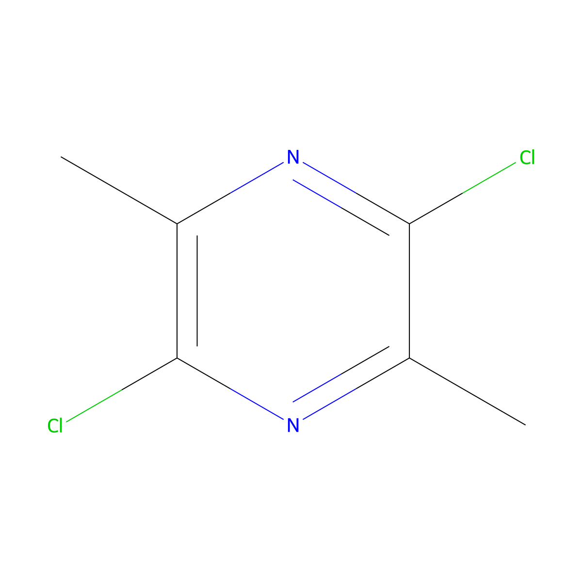 2,5-Dichloro-3,6-dimethylpyrazine molecular structure, CAS 27023-19-4