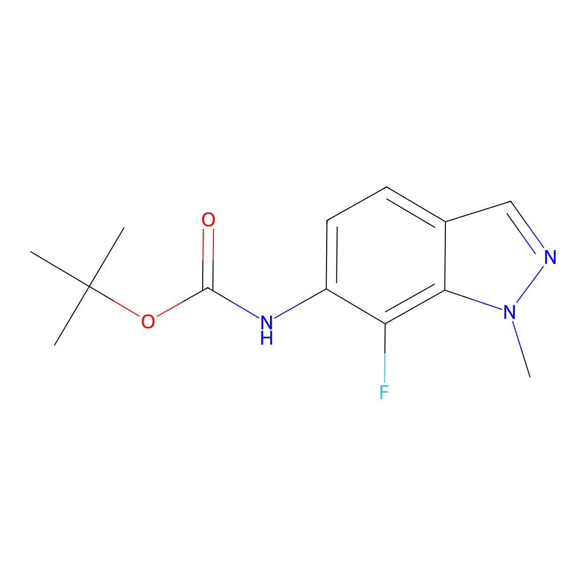 Tert-butyl N-(7-fluoro-1-methyl-indazol-6-YL)carbamate molecular structure, CAS 2702323-56-4