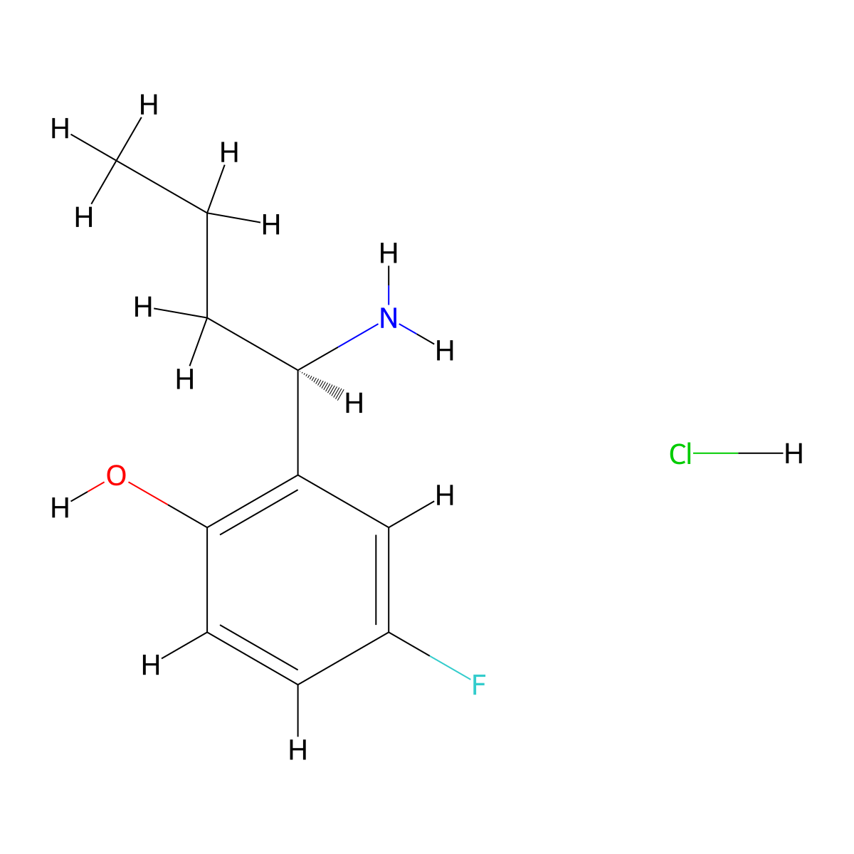 2-[(1R)-1-Aminobutyl]-4-fluorophenol hydrochloride molecular structure, CAS 2702352-25-6