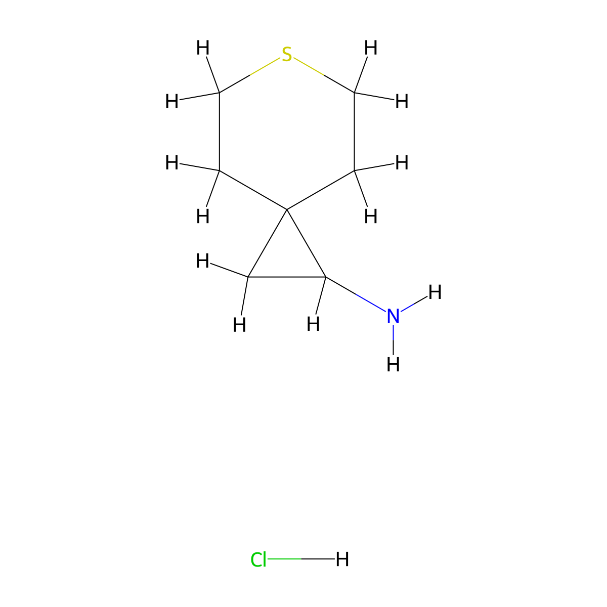 6-Thiaspiro[2.5]octan-1-amine hydrochloride molecular structure, CAS 2702358-19-6