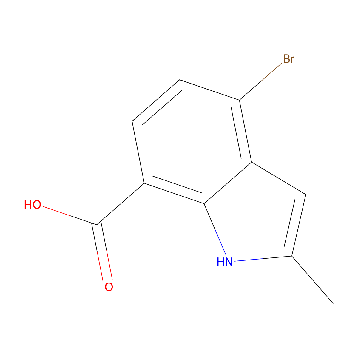 4-Bromo-2-methyl-1H-indole-7-carboxylic acid molecular structure, CAS 2702358-21-0