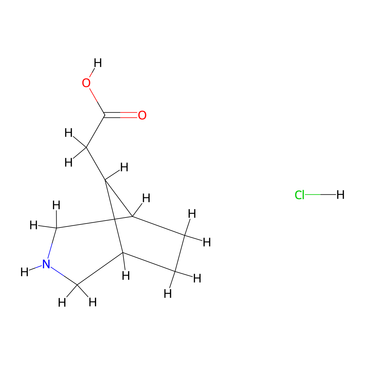 2-(3-Azabicyclo[3.2.1]octan-8-yl)acetic acid;hydrochloride molecular structure, CAS 2702358-35-6