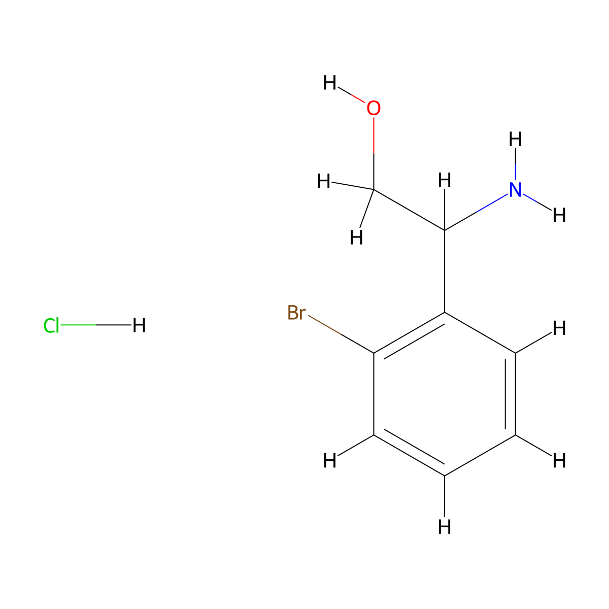 2-Amino-2-(2-bromophenyl)ethan-1-ol hydrochloride molecular structure, CAS 2702366-18-3