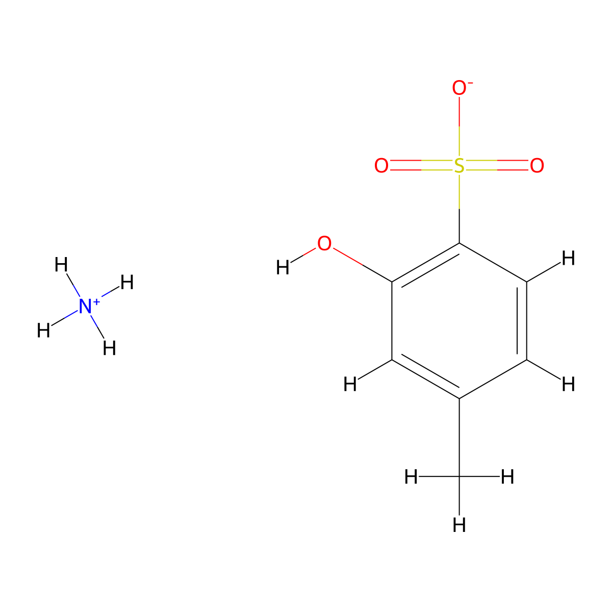 Ammonium 2-hydroxy-4-methylbenzenesulphonate molecular structure, CAS 2702366-48-9
