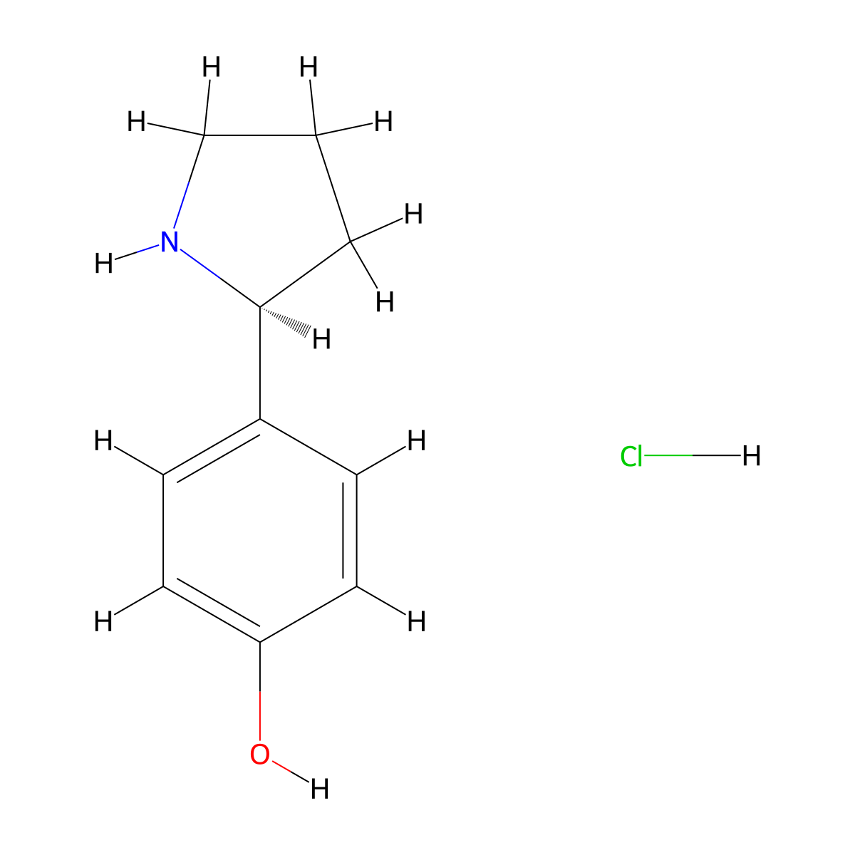 (S)-4-(Pyrrolidin-2-YL)phenol hcl molecular structure, CAS 2702374-28-3