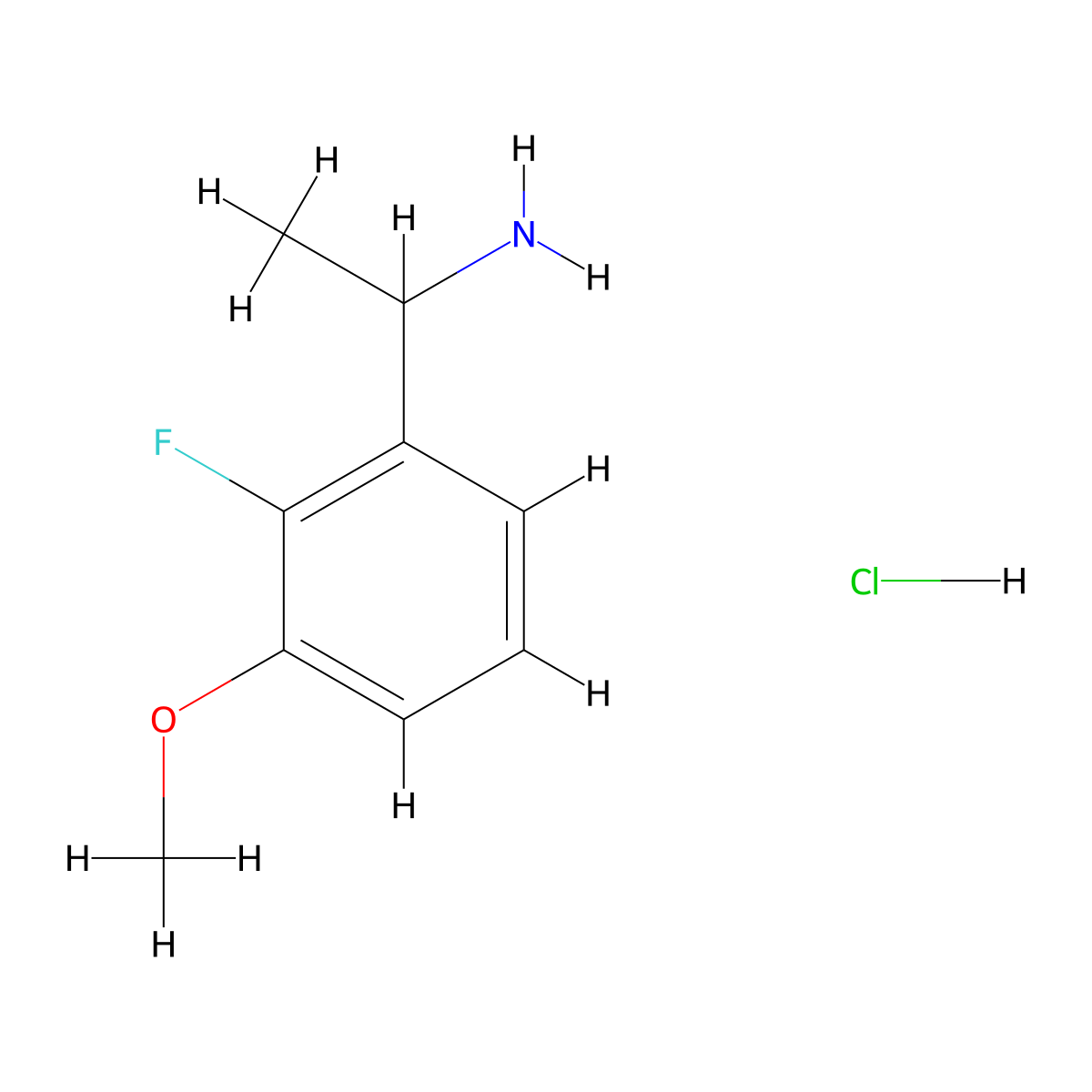 1-(2-Fluoro-3-methoxyphenyl)ethan-1-amine hydrochloride molecular structure, CAS 2702382-34-9