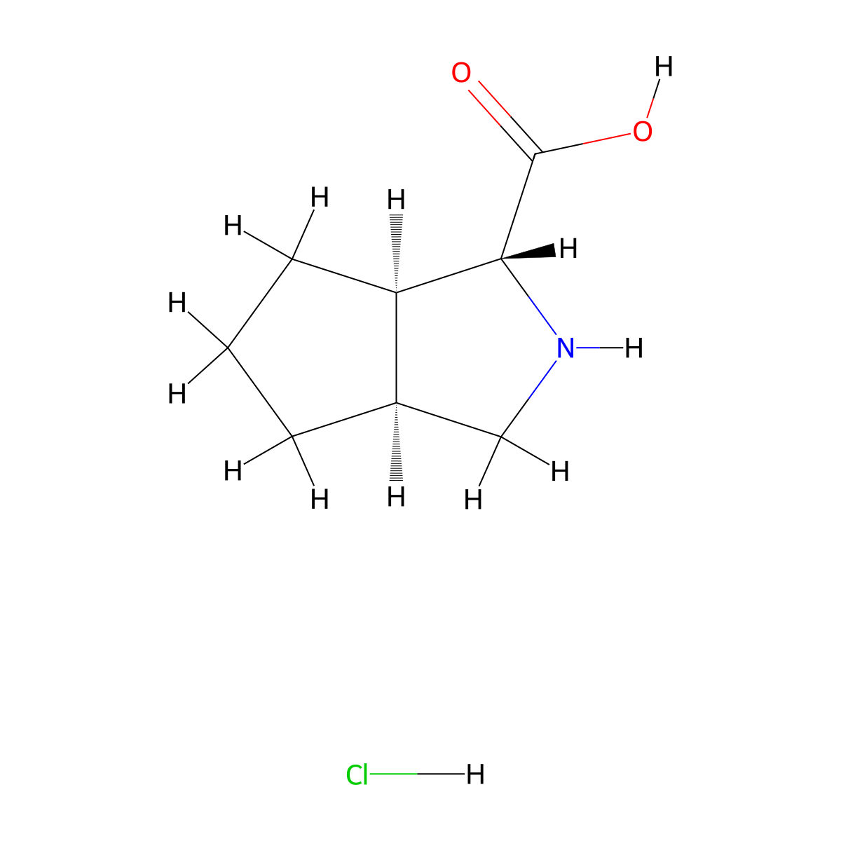 rac-(1R,3aS,6aR)-octahydrocyclopenta[c]pyrrole-1-carboxylic acid hydrochloride molecular structure, CAS 2702390-81-4