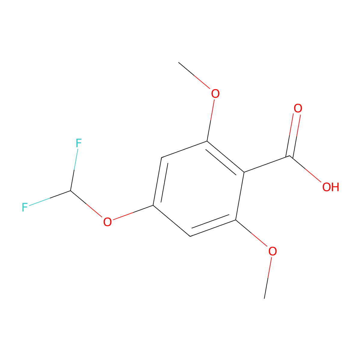 4-(Difluoromethoxy)-2,6-dimethoxybenzoic acid molecular structure, CAS 2702414-46-6