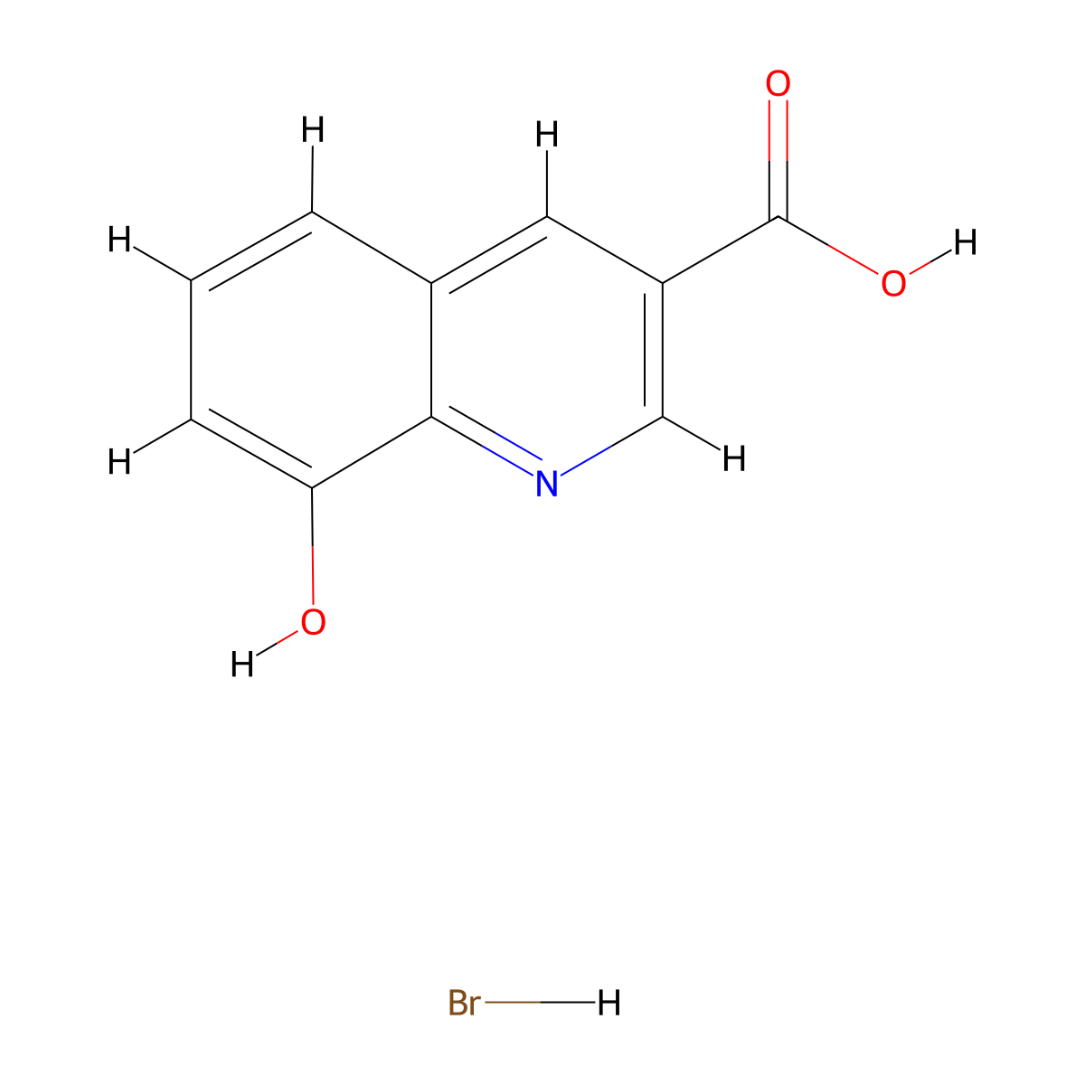 8-hydroxyquinoline-3-carboxylic acid HBr molecular structure, CAS 2702422-71-5