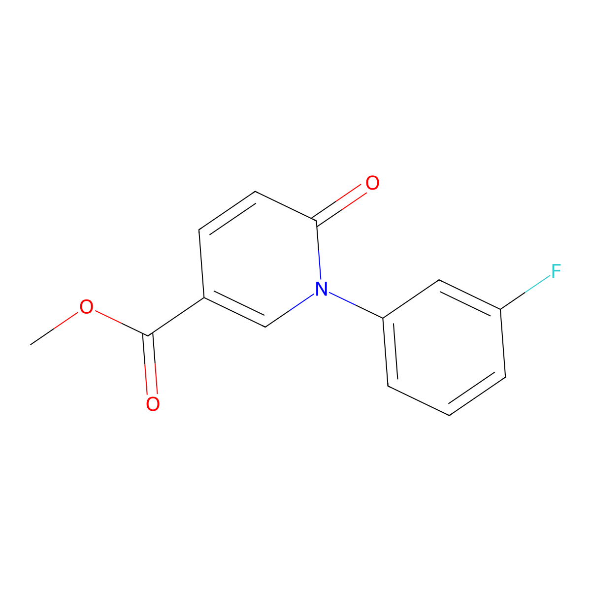 Methyl 1-(3-fluorophenyl)-6-oxo-1,6-dihydropyridine-3-carboxylate molecular structure, CAS 2702423-05-8