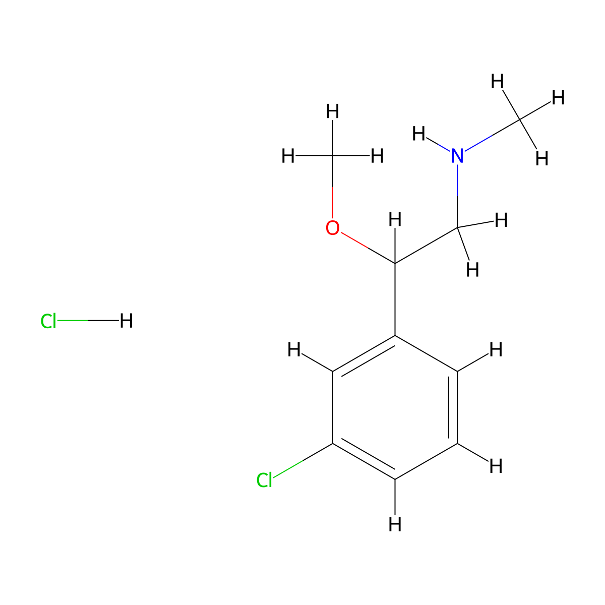 [2-(3-Chlorophenyl)-2-methoxyethyl](methyl)amine hydrochloride molecular structure, CAS 2702433-78-9