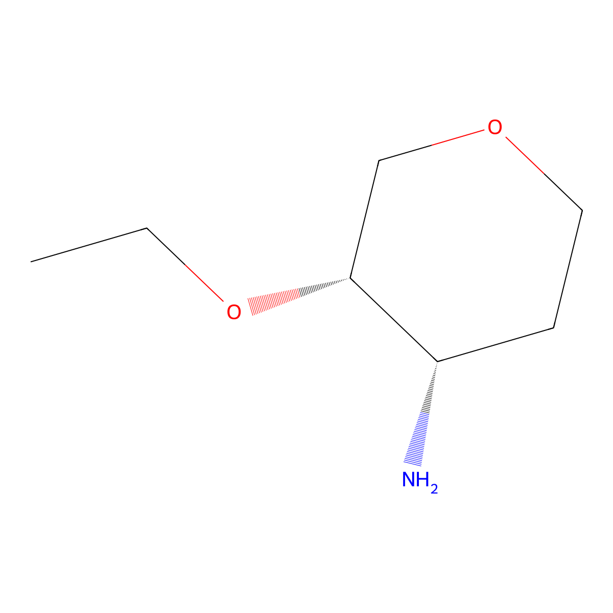 cis-3-Ethoxytetrahydropyran-4-amine molecular structure, CAS 2702457-72-3