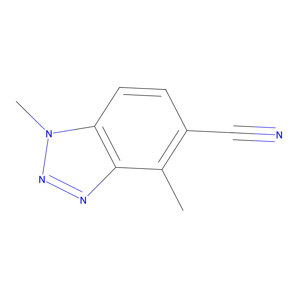 1,4-Dimethyl-1H-benzo[d][1,2,3]triazole-5-carbonitrile molecular structure, CAS 2702457-84-7