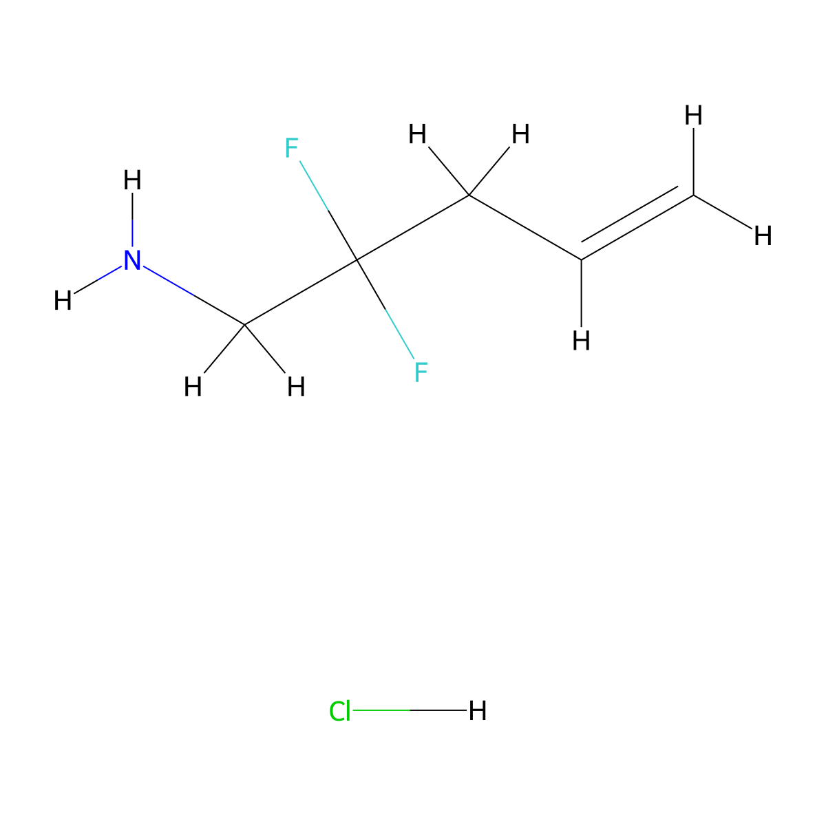 2,2-Difluoropent-4-en-1-amine hydrochloride molecular structure, CAS 2702474-82-4