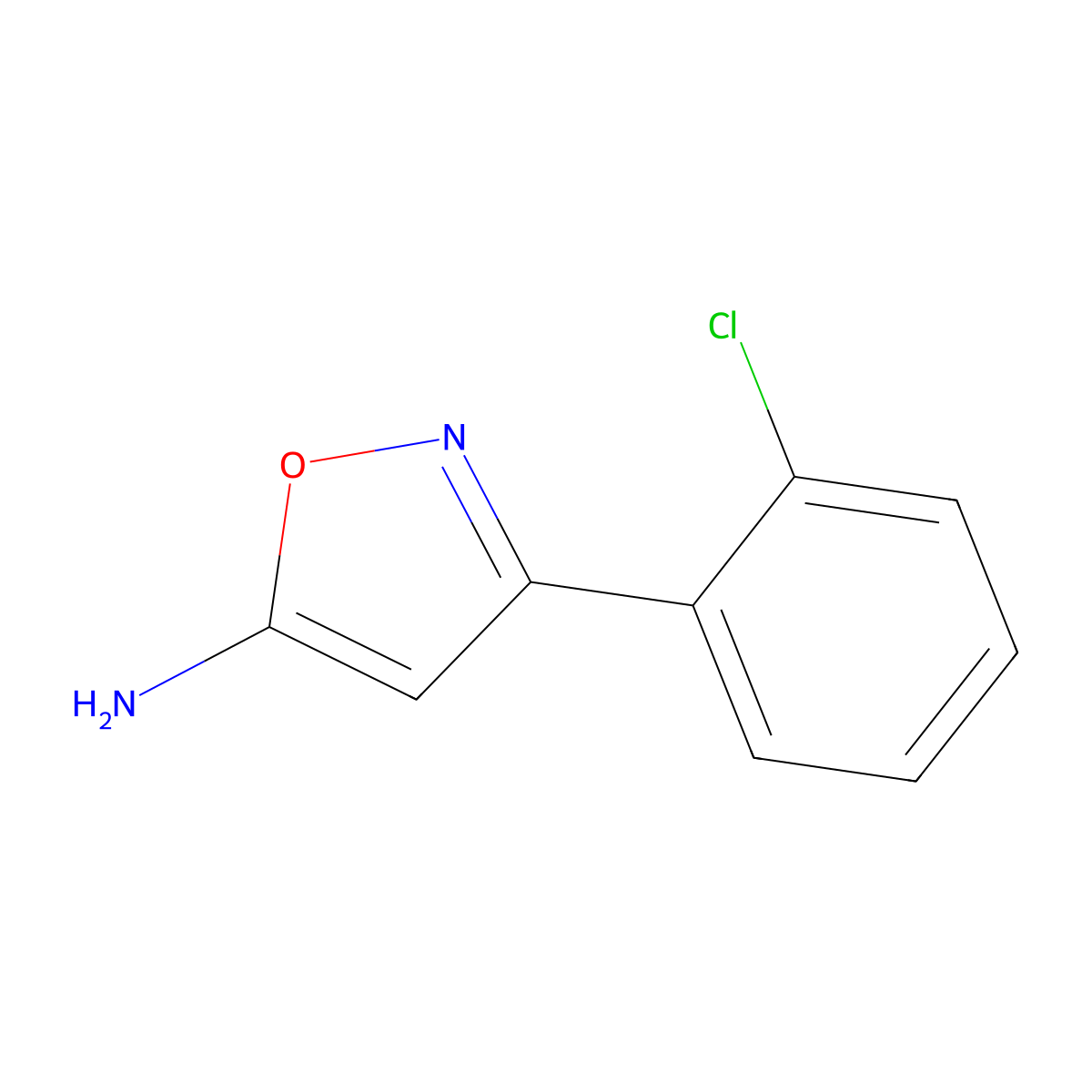 3-(2-Chlorophenyl)-5-isoxazolamine molecular structure, CAS 27025-74-7
