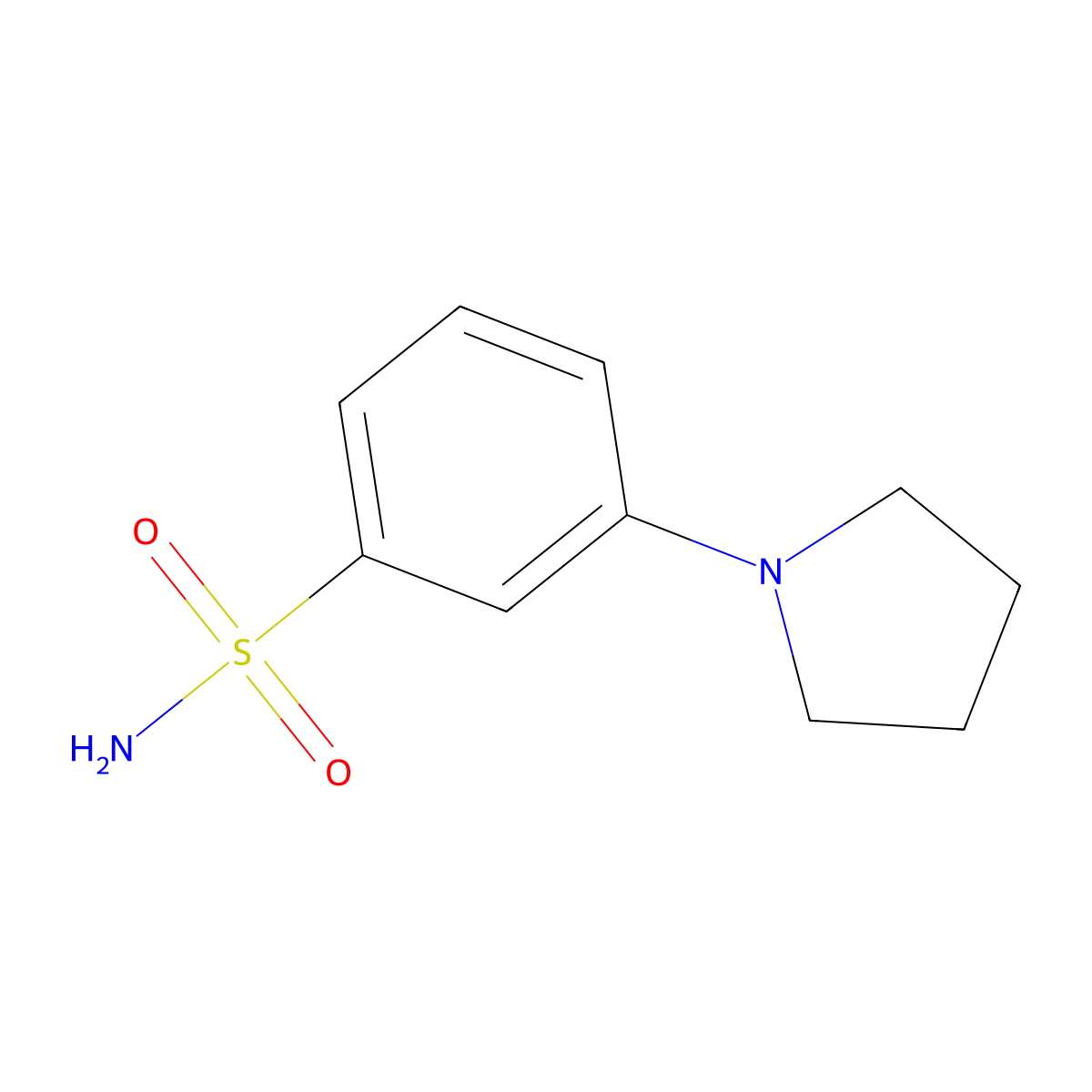 3-(Pyrrolidin-1-yl)benzene-1-sulfonamide molecular structure, CAS 2702500-01-2