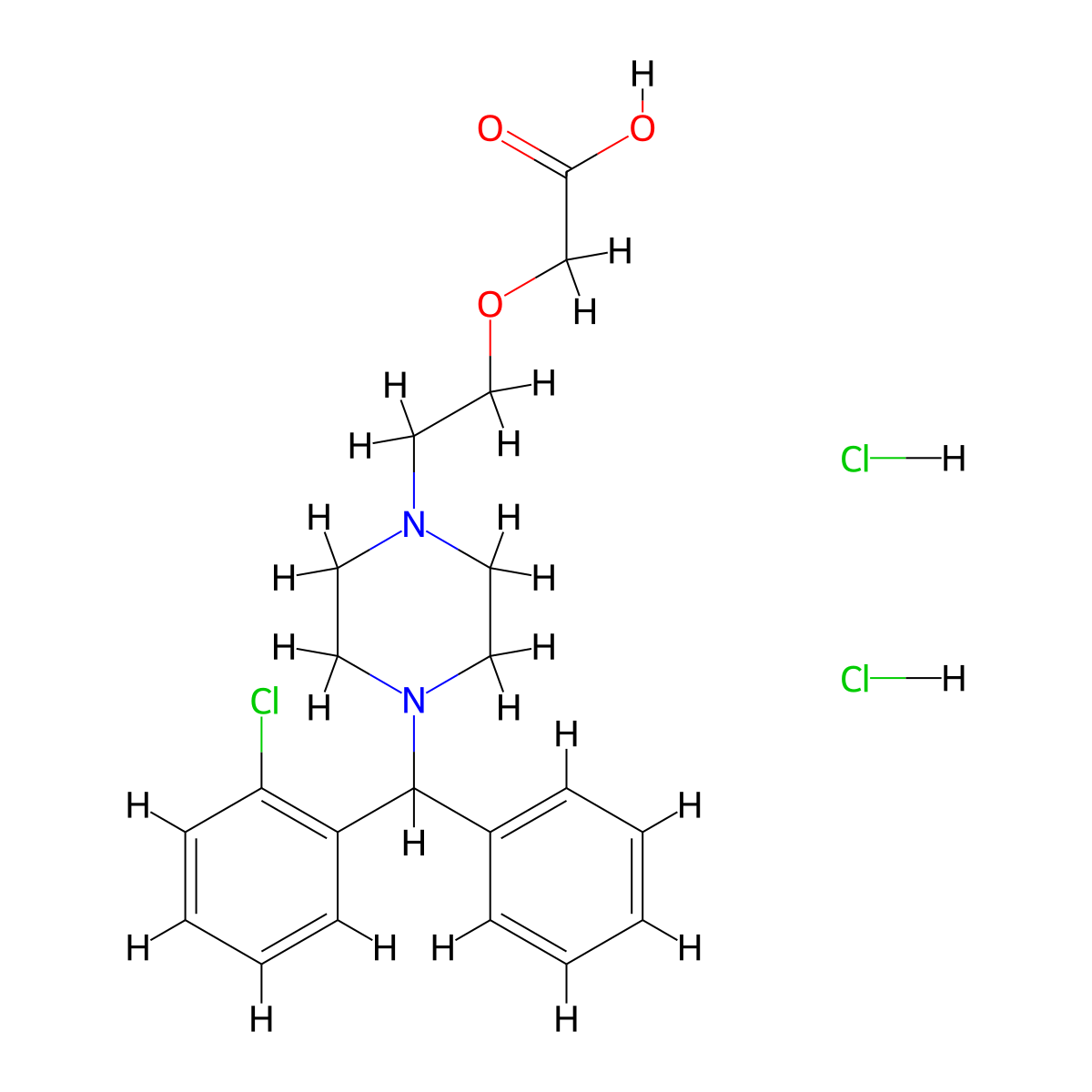 Cetirizine Impurity C dihydrochloride molecular structure, CAS 2702511-37-1