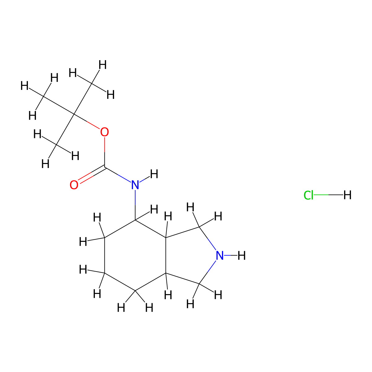 tert-Butyl (octahydro-1H-isoindol-4-yl)carbamate hydrochloride molecular structure, CAS 2702519-00-2